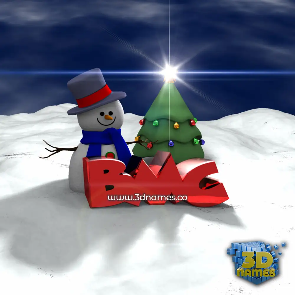 bmc in Happy Xmas style - 3D name wallpaper