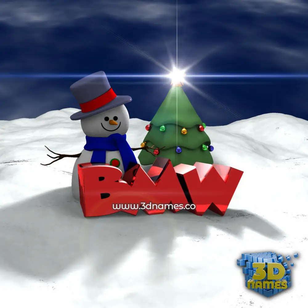 bmw in Happy Xmas style - 3D name wallpaper