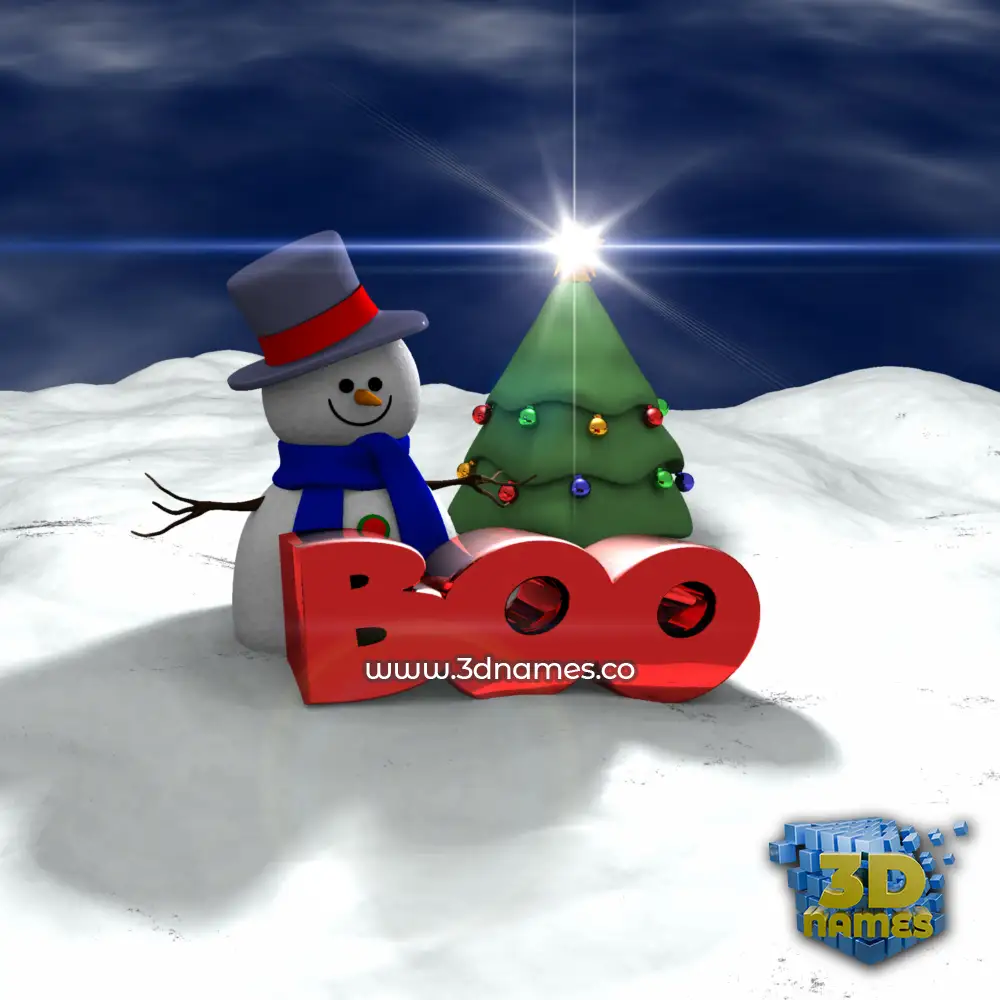 boo in Happy Xmas style - 3D name wallpaper