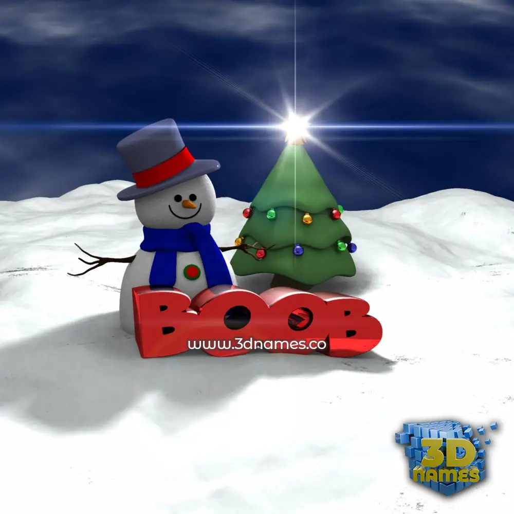 boob in Happy Xmas style - 3D name wallpaper