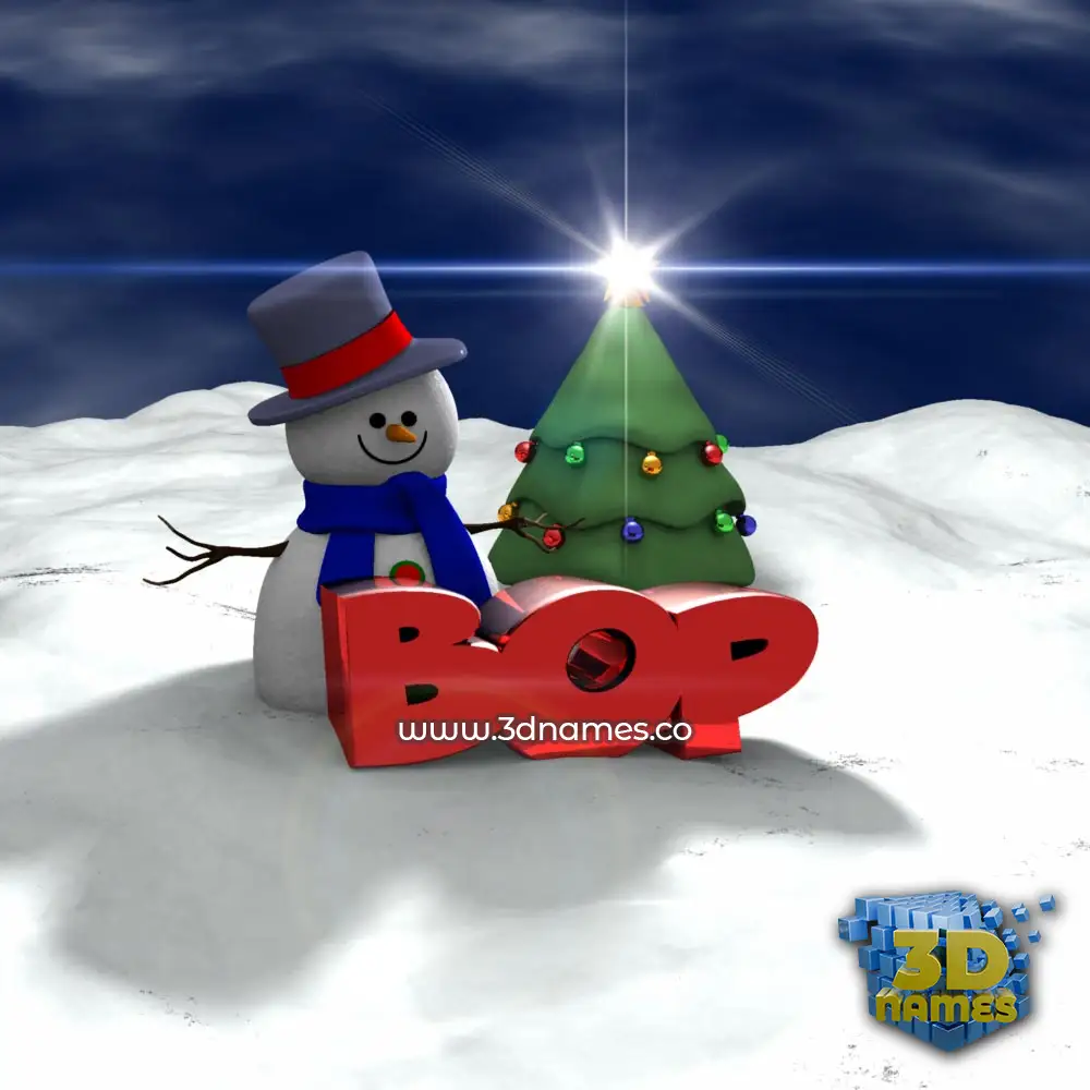 bop in Happy Xmas style - 3D name wallpaper