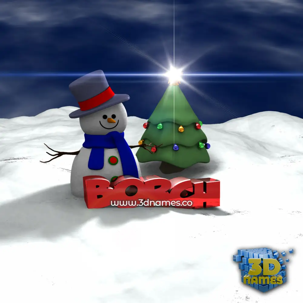 borch in Happy Xmas style - 3D name wallpaper
