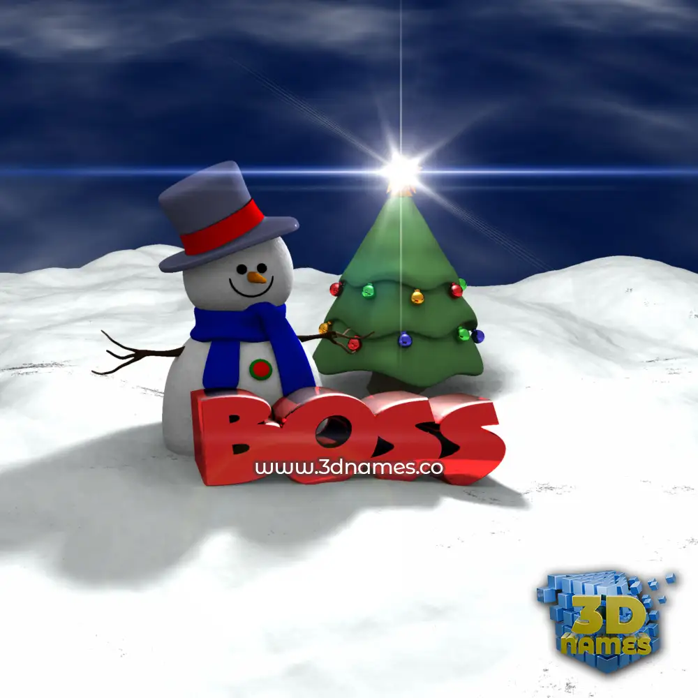 boss in Happy Xmas style - 3D name wallpaper