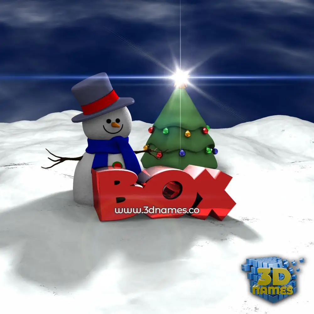 box in Happy Xmas style - 3D name wallpaper