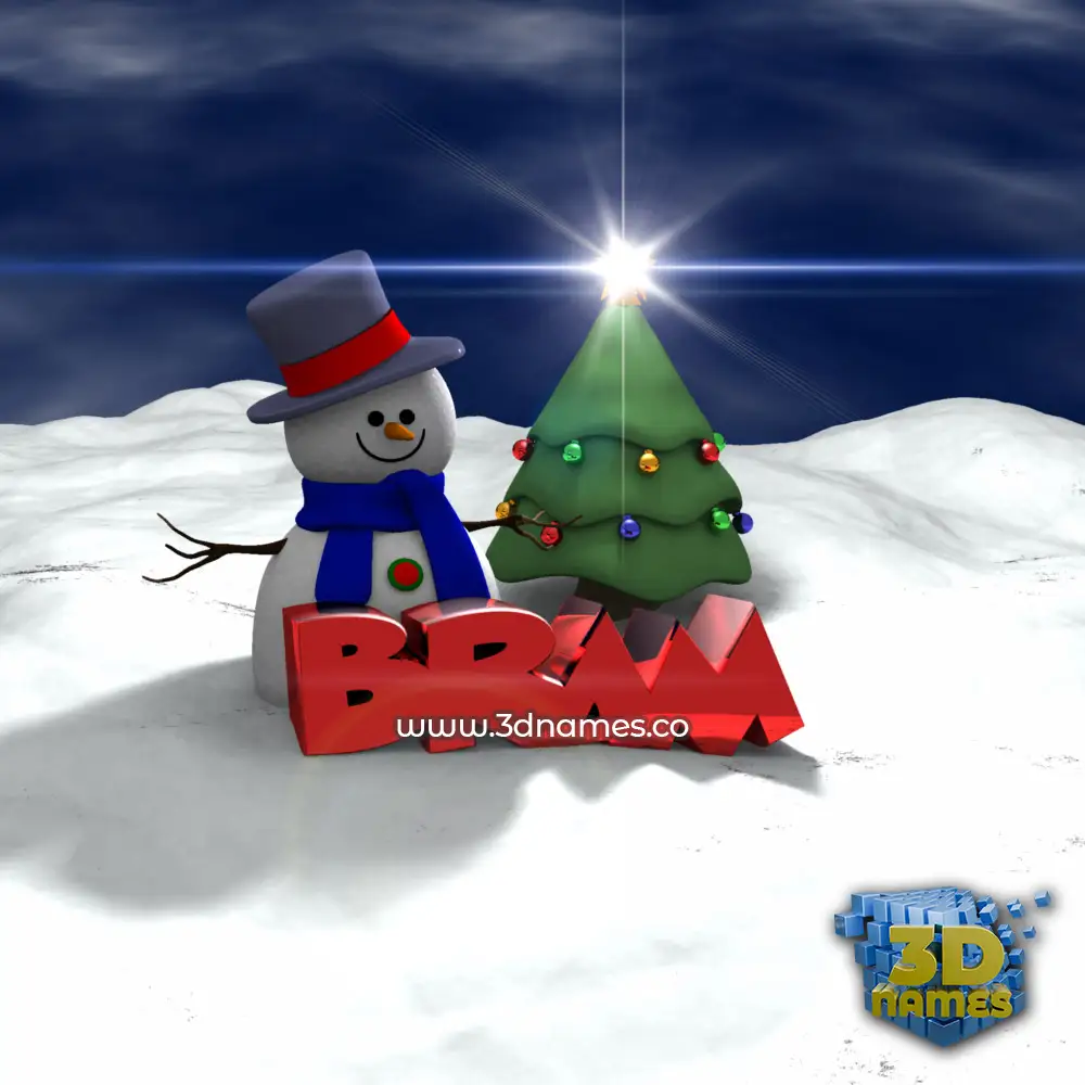 bram in Happy Xmas style - 3D name wallpaper
