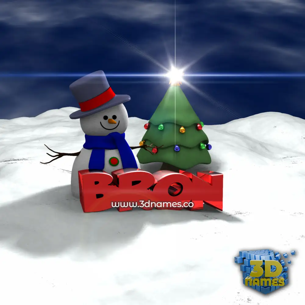 bron in Happy Xmas style - 3D name wallpaper