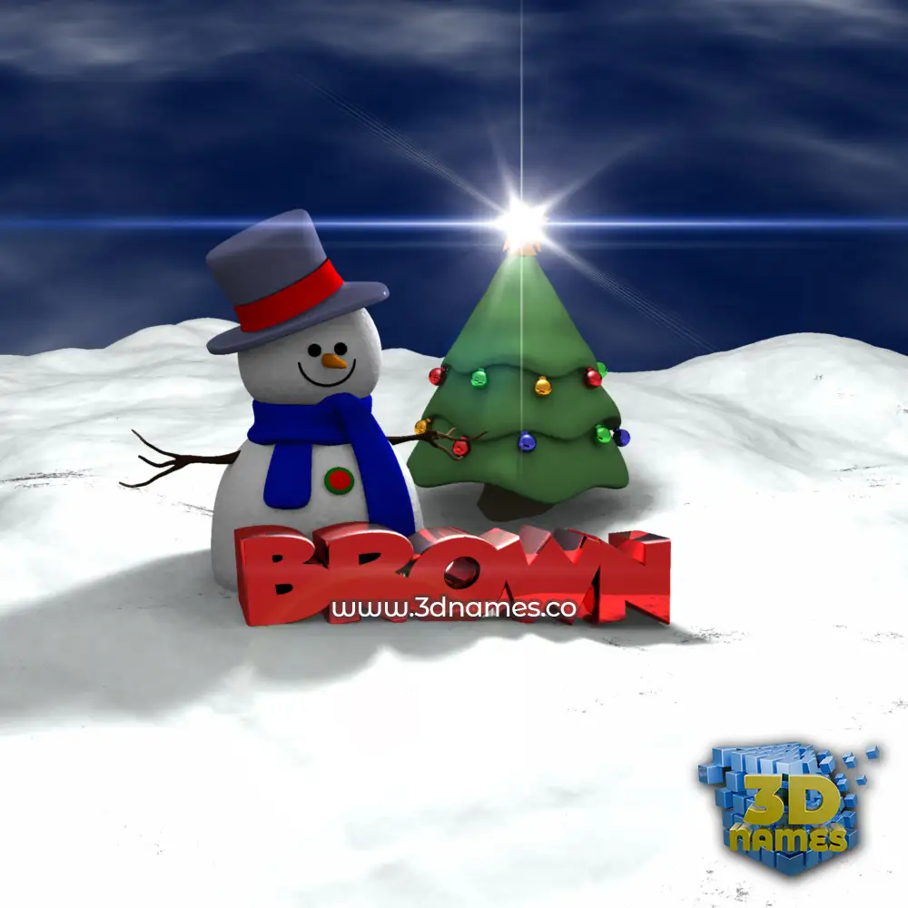 brown in Happy Xmas style - 3D name wallpaper