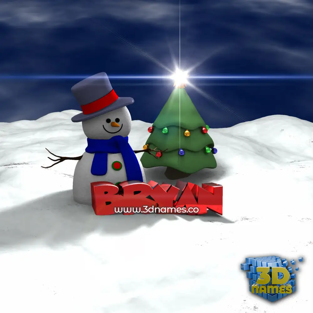 bryan in Happy Xmas style - 3D name wallpaper