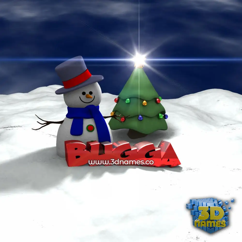 bugga in Happy Xmas style - 3D name wallpaper