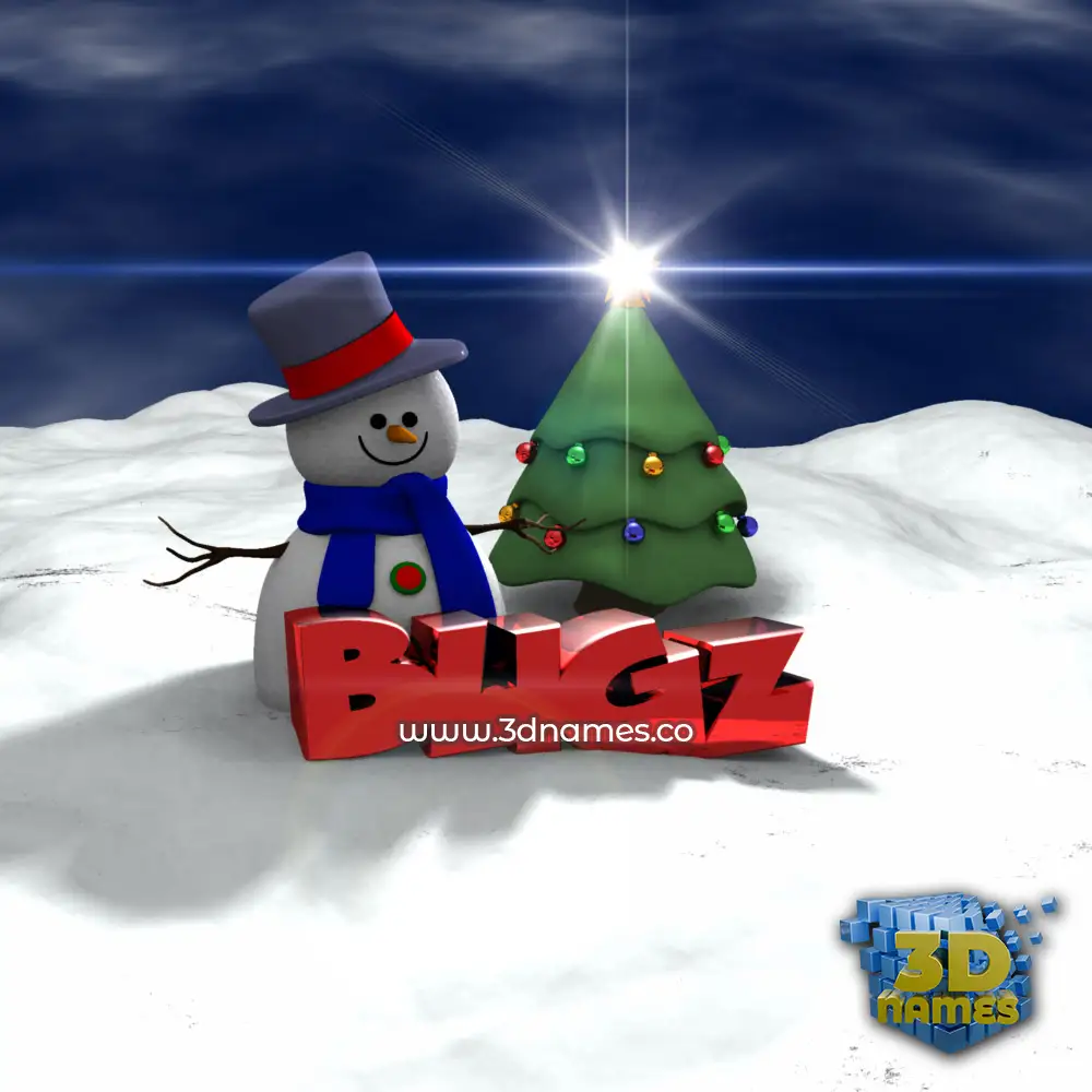 bugz in Happy Xmas style - 3D name wallpaper