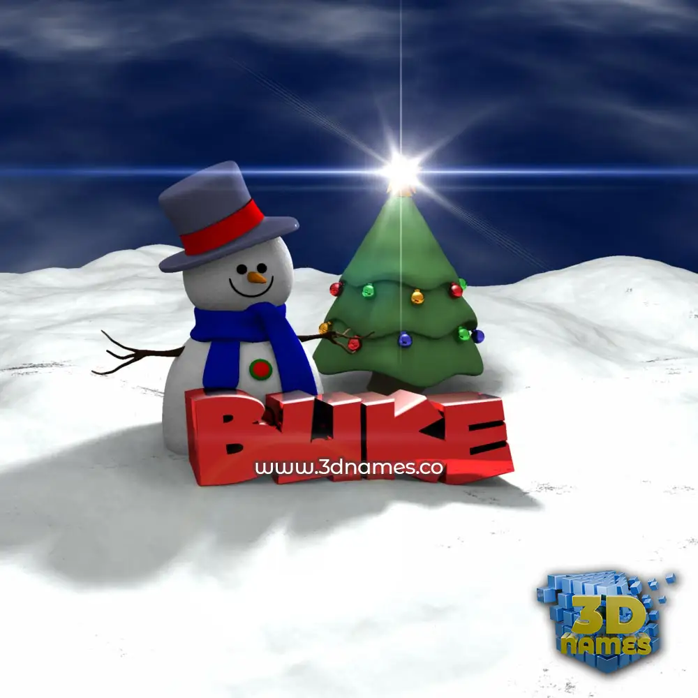 buke in Happy Xmas style - 3D name wallpaper