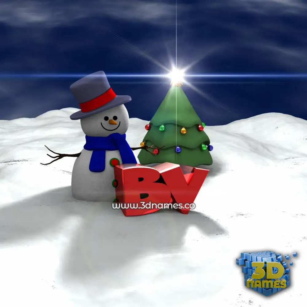 bv in Happy Xmas style - 3D name wallpaper