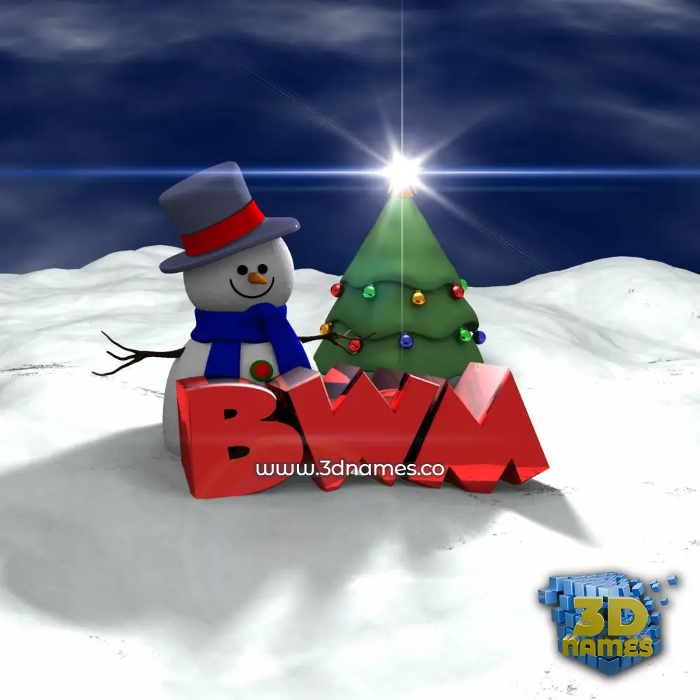 bwm in Happy Xmas style - 3D name wallpaper