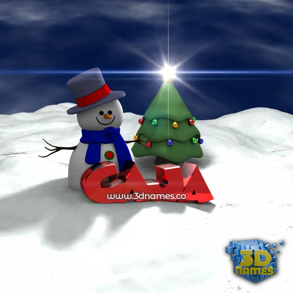 caja in Happy Xmas style - 3D name wallpaper