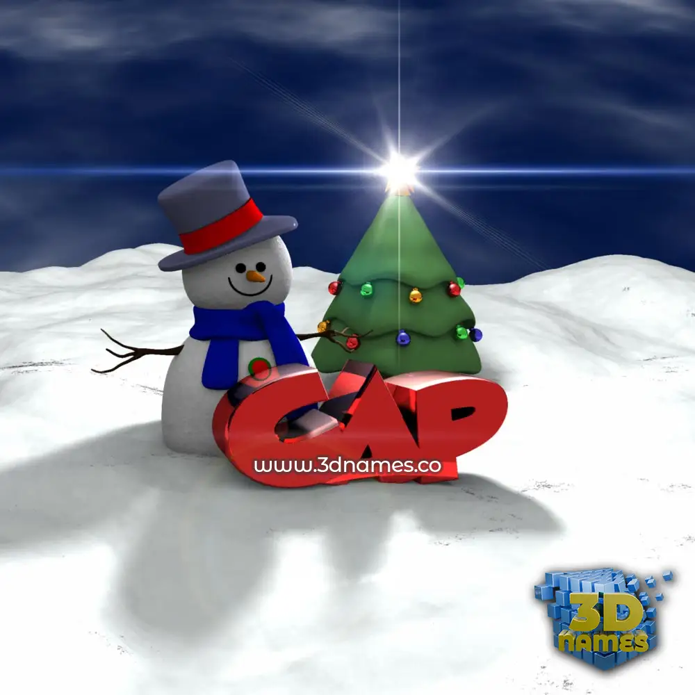 cap in Happy Xmas style - 3D name wallpaper