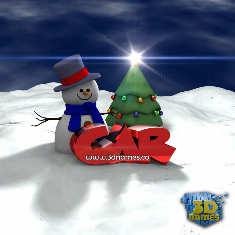 car in Happy Xmas style - 3D name wallpaper