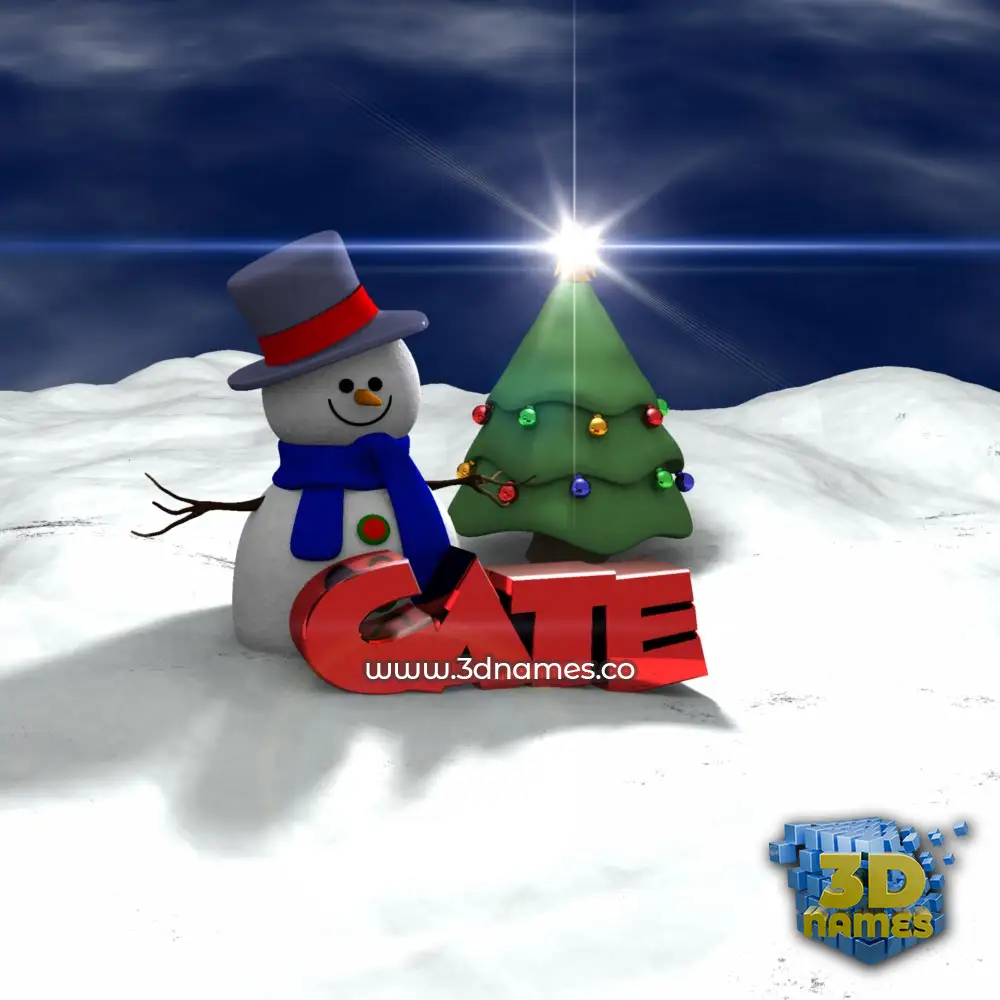 cate in Happy Xmas style - 3D name wallpaper
