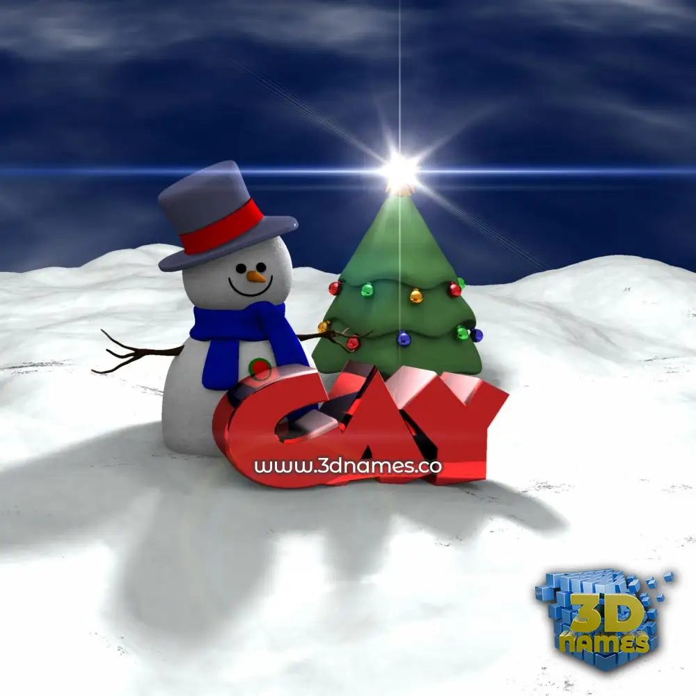 cay in Happy Xmas style - 3D name wallpaper