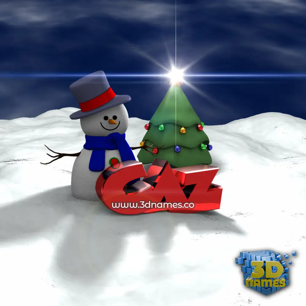 caz in Happy Xmas style - 3D name wallpaper