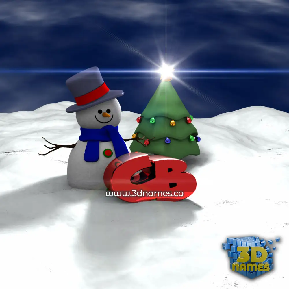cb in Happy Xmas style - 3D name wallpaper