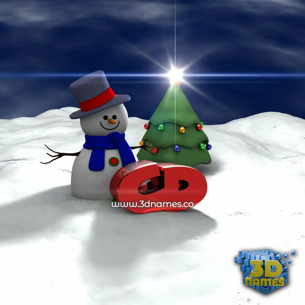 cd in Happy Xmas style - 3D name wallpaper