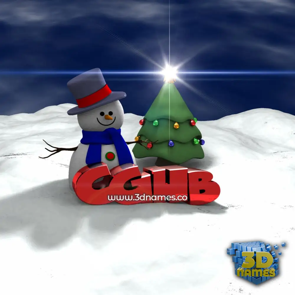cghb in Happy Xmas style - 3D name wallpaper