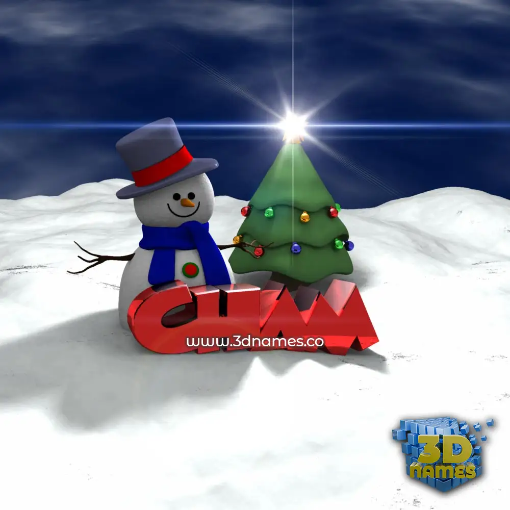 cham in Happy Xmas style - 3D name wallpaper