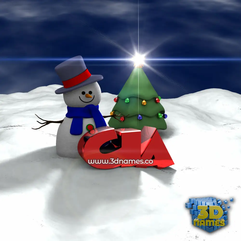 cia in Happy Xmas style - 3D name wallpaper