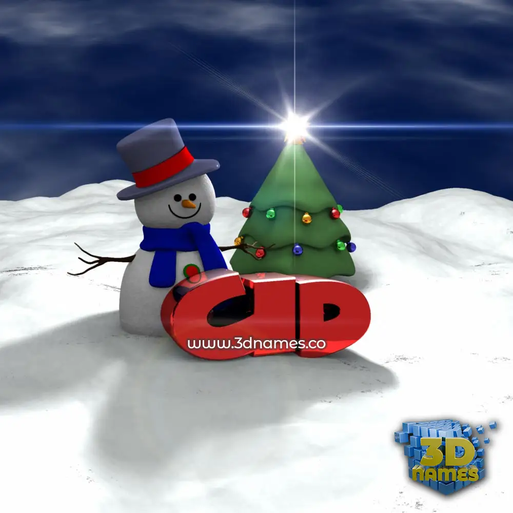 cid in Happy Xmas style - 3D name wallpaper