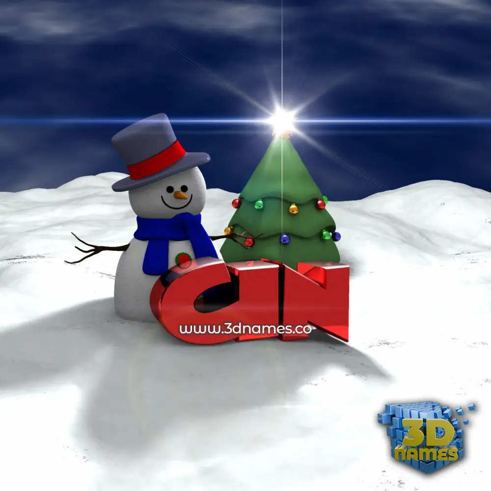 cin in Happy Xmas style - 3D name wallpaper