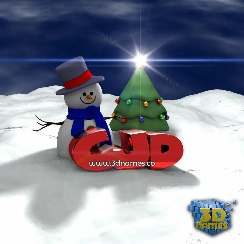 cjd in Happy Xmas style - 3D name wallpaper