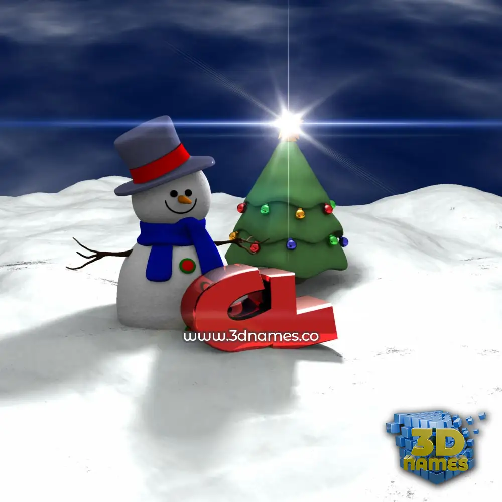 cl in Happy Xmas style - 3D name wallpaper