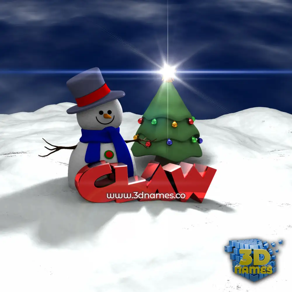 claw in Happy Xmas style - 3D name wallpaper