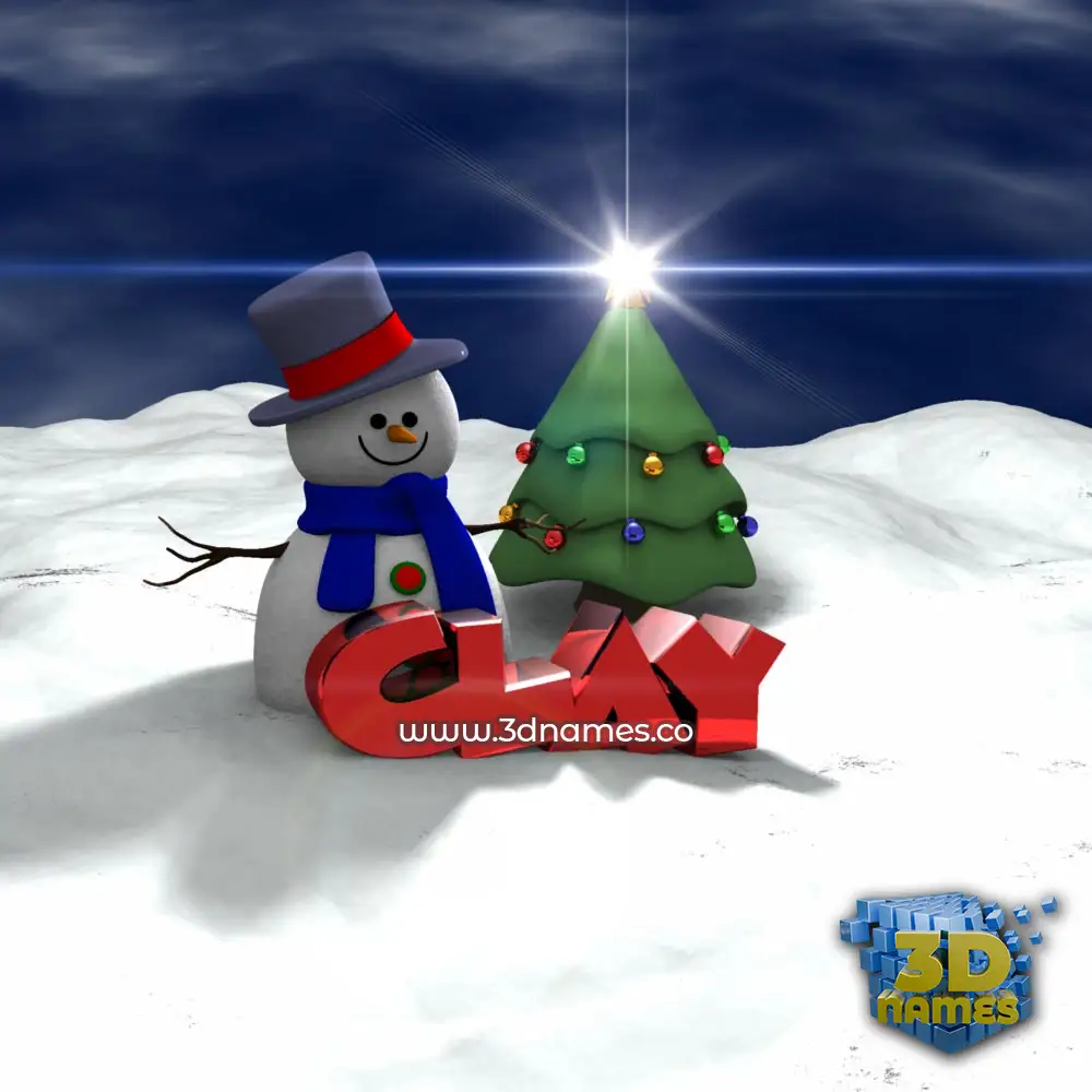 clay in Happy Xmas style - 3D name wallpaper