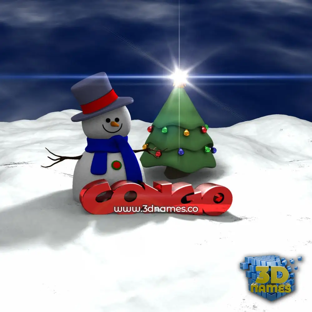 congo in Happy Xmas style - 3D name wallpaper