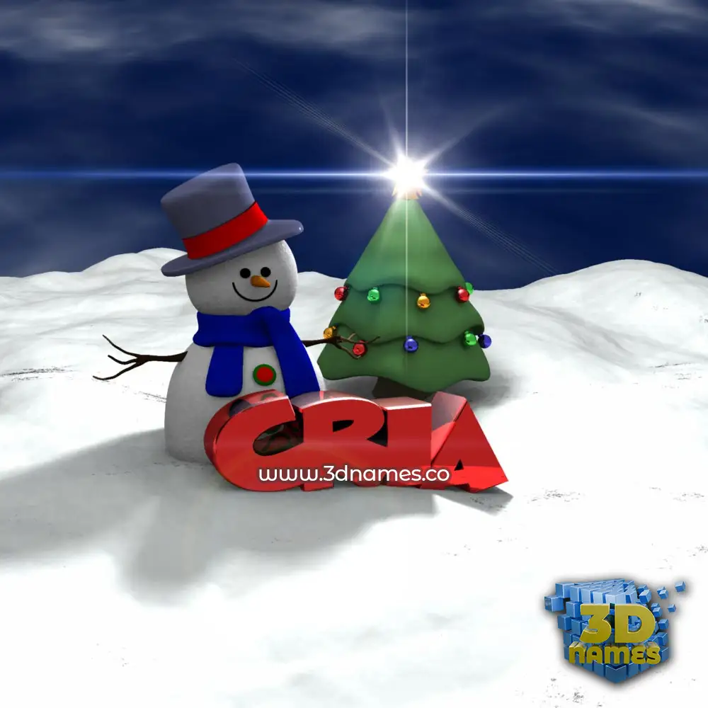cria in Happy Xmas style - 3D name wallpaper