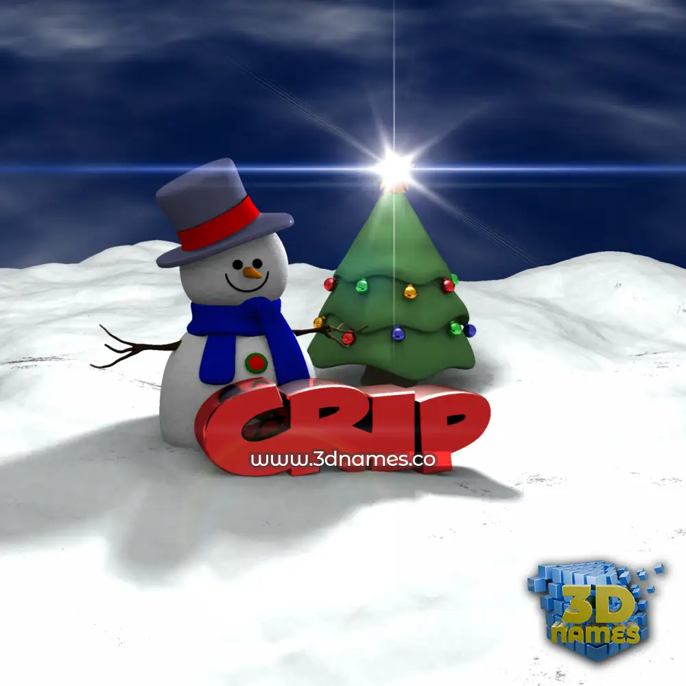 crip in Happy Xmas style - 3D name wallpaper