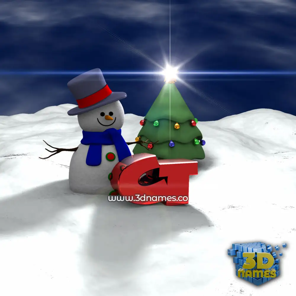ct in Happy Xmas style - 3D name wallpaper