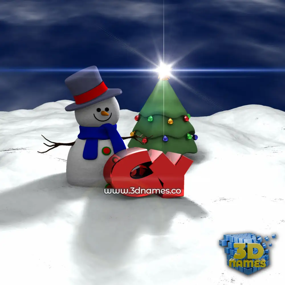 cy in Happy Xmas style - 3D name wallpaper