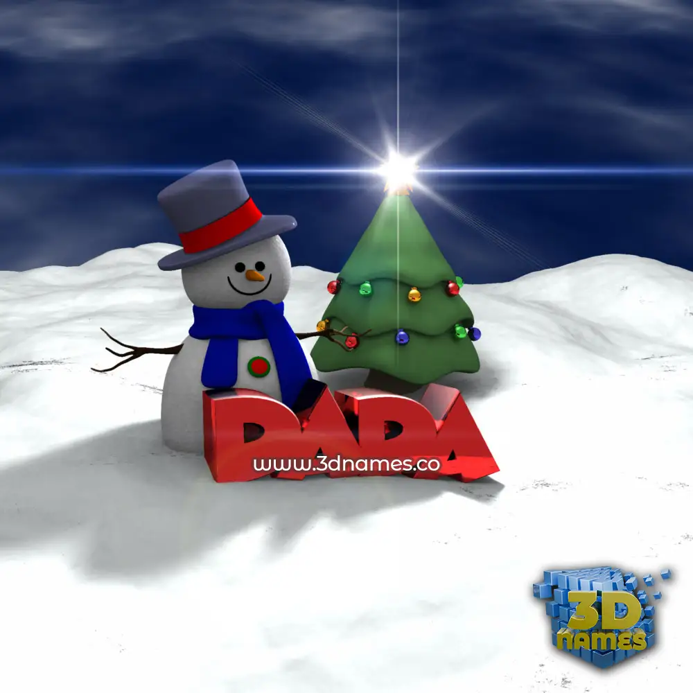 dada in Happy Xmas style - 3D name wallpaper