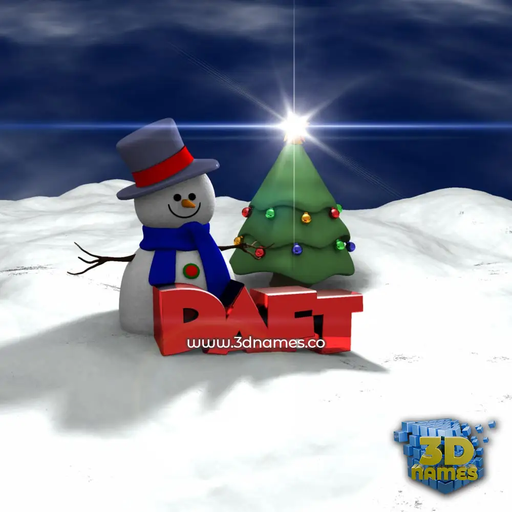 daft in Happy Xmas style - 3D name wallpaper