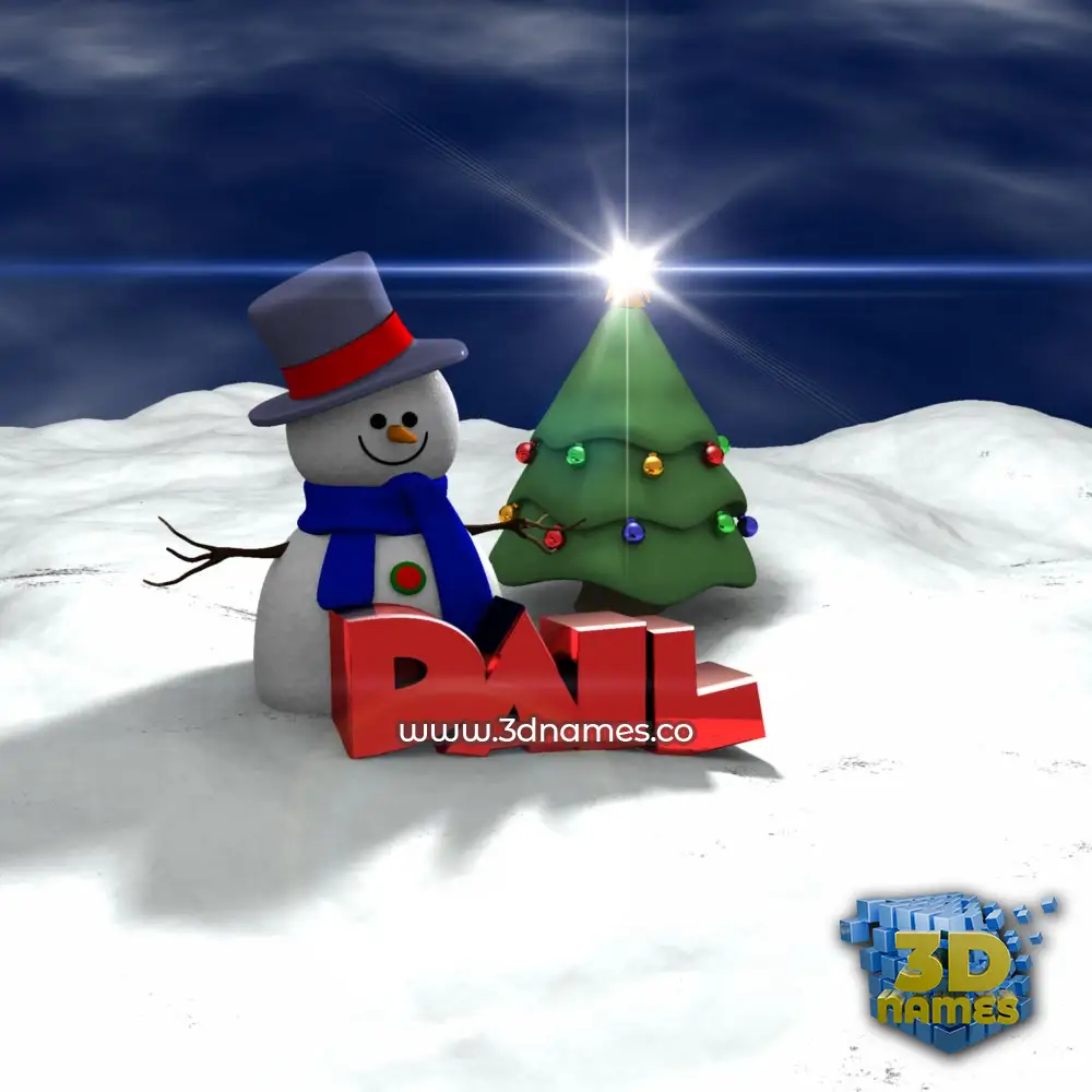 dail in Happy Xmas style - 3D name wallpaper
