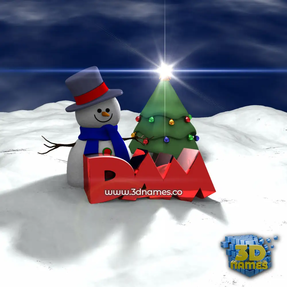 dam in Happy Xmas style - 3D name wallpaper