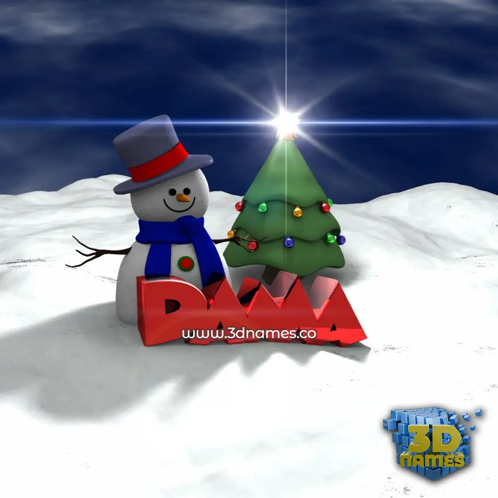 dama in Happy Xmas style - 3D name wallpaper