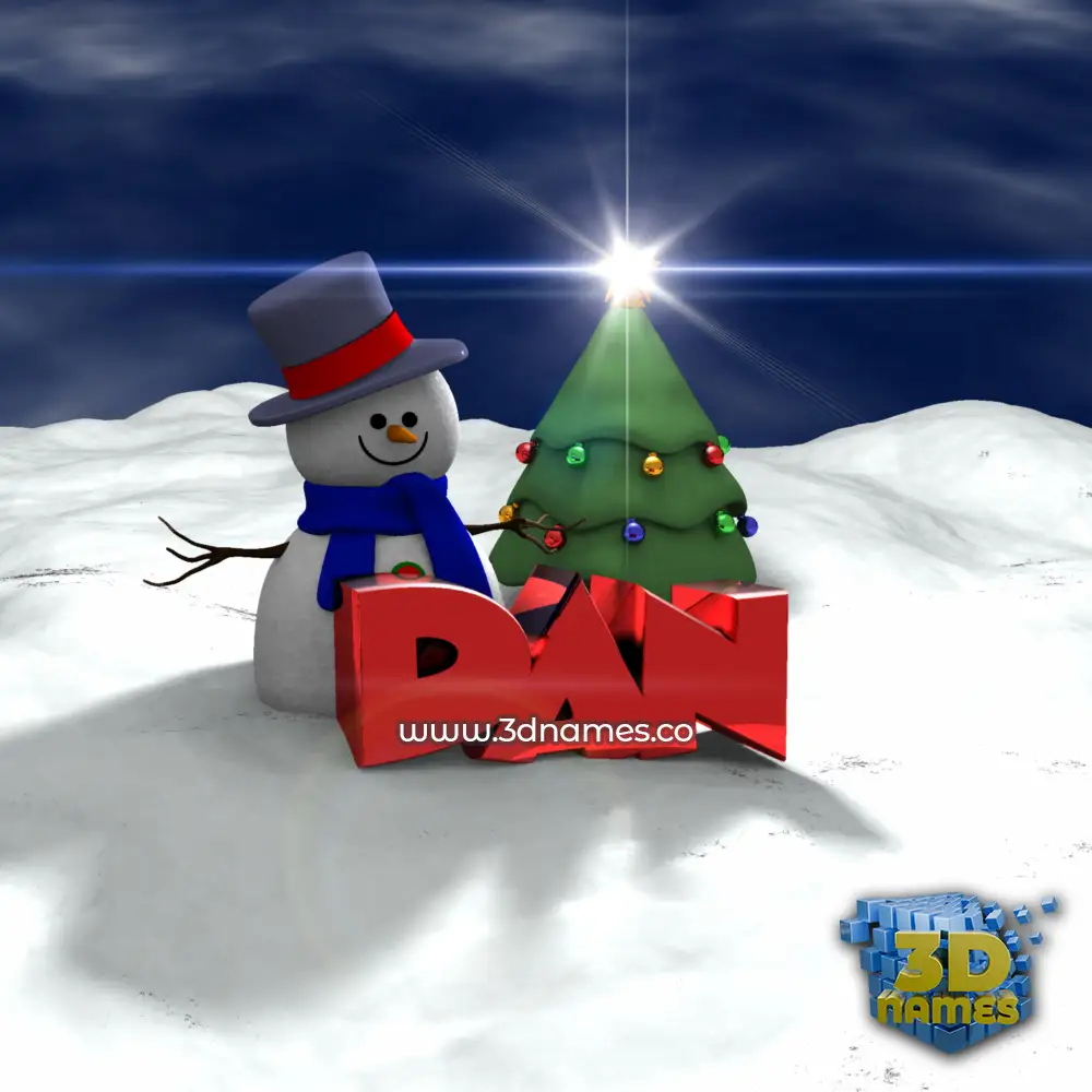 dan in Happy Xmas style - 3D name wallpaper