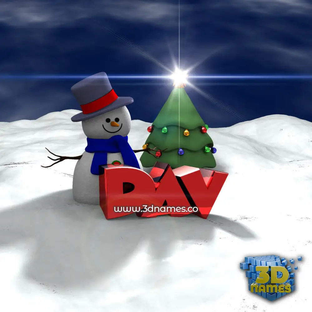 dav in Happy Xmas style - 3D name wallpaper