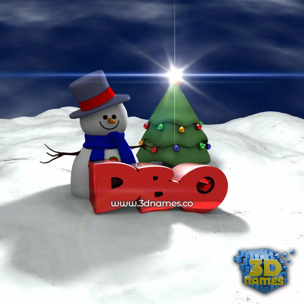 dbo in Happy Xmas style - 3D name wallpaper