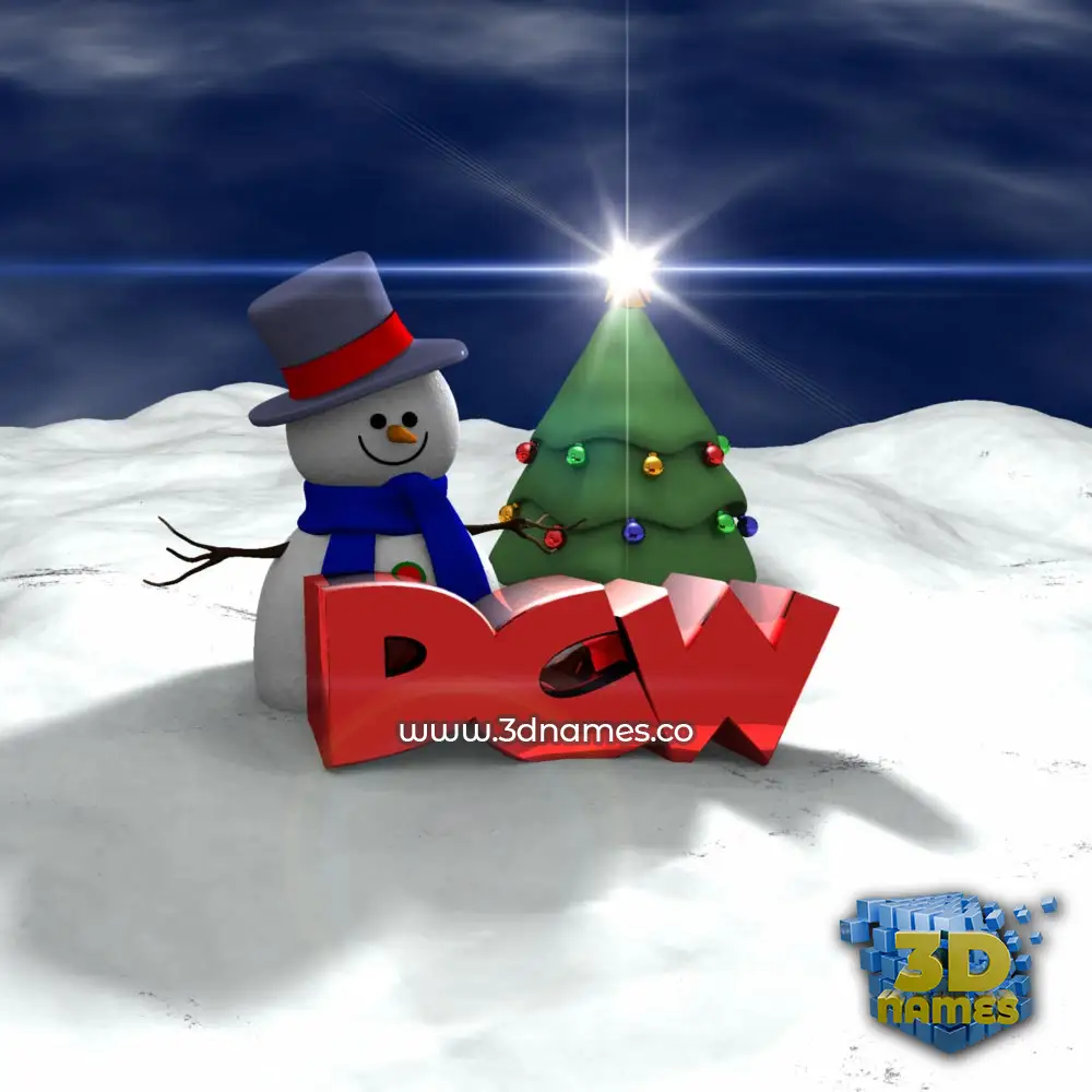 dcw in Happy Xmas style - 3D name wallpaper
