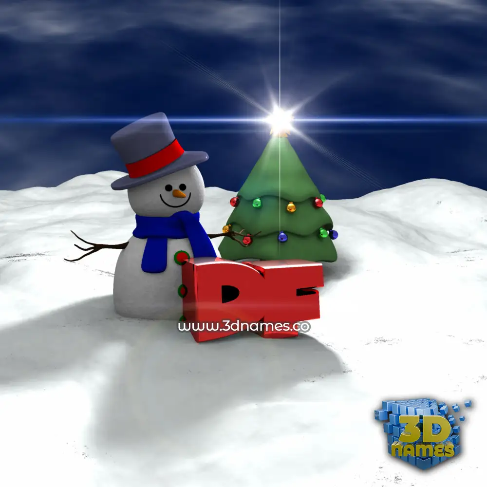 df in Happy Xmas style - 3D name wallpaper