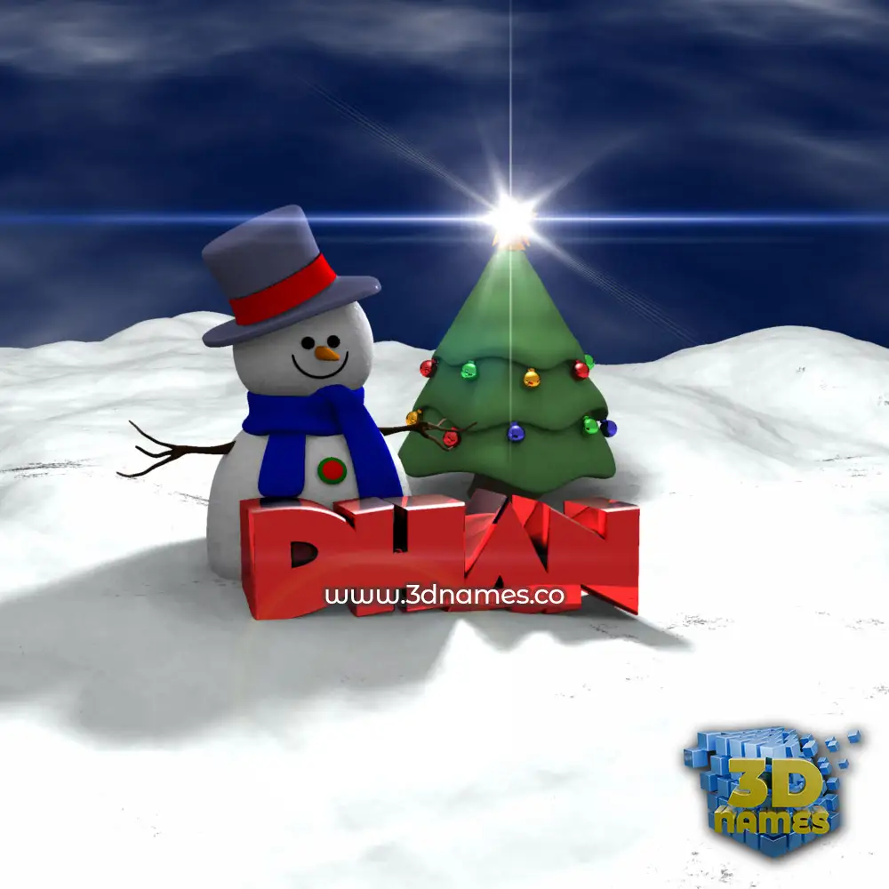 dhan in Happy Xmas style - 3D name wallpaper